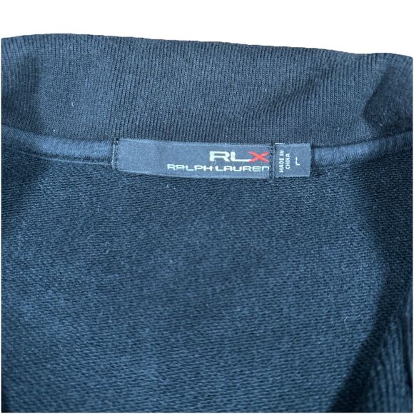 RLX Ralph Lauren Men’s L 1/4 Zip Black Performance Golf Pullover Sweater - Picture 3 of 5